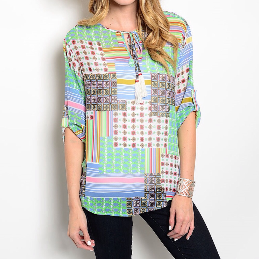 Chiffon Patchwork Top ||